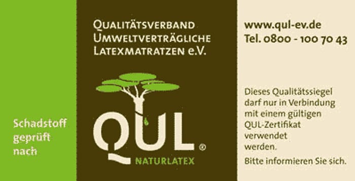 QUL Naturlatex Matratzen Qualitätssiegel